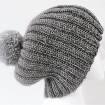 Aran Beanie Pom Pom Hat