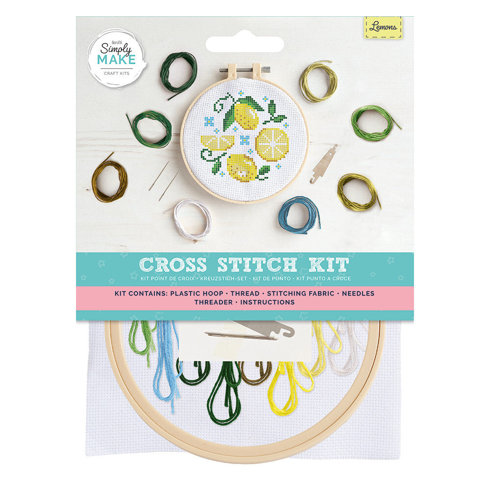 Simply Make Lemons Cross Stitch Kit - 20 x 15 x 1 cm