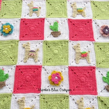 Llama and Cactus Afghan