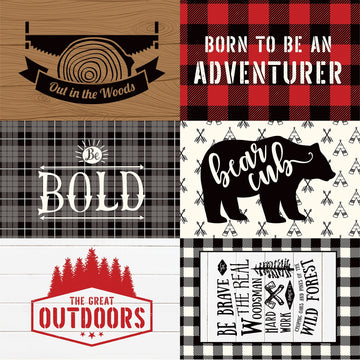 Echo Park Paper Little Lumberjack Double-Sided Cardstock 12"X12" 25/Pkg - 4"X6" Journaling Cards