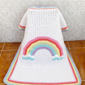 Rainbow Baby Blanket Crochet Pattern #437