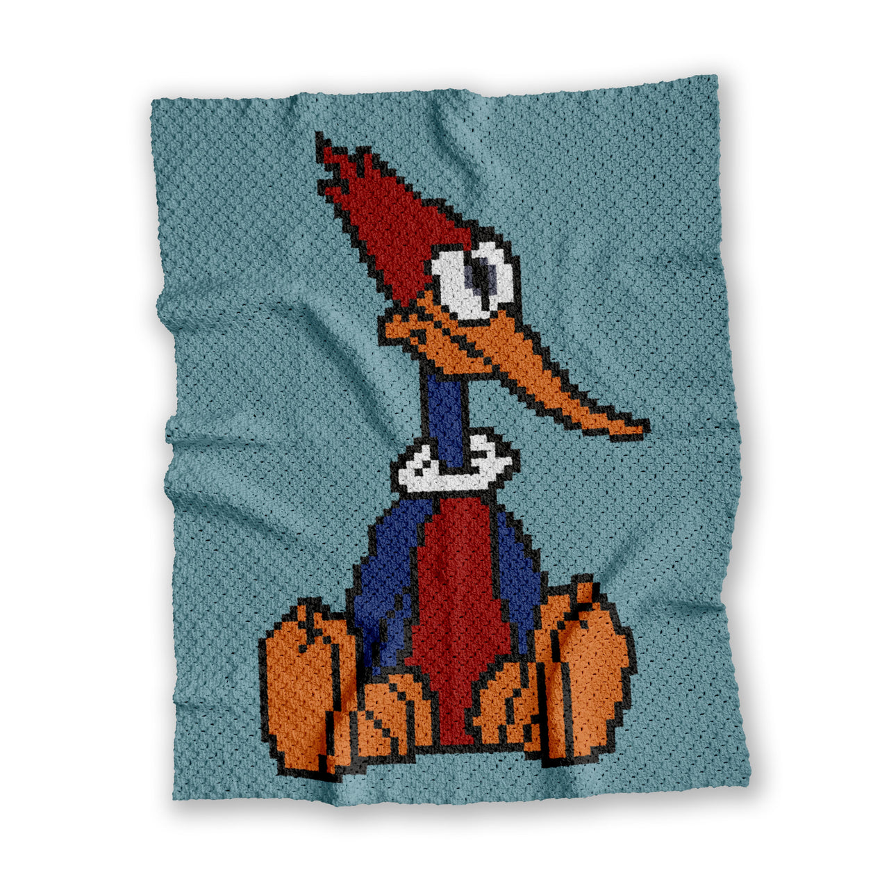 C2C CROCHET PATTERN Woody Woodpecker Blanket Funny Bird Throw Colorwork