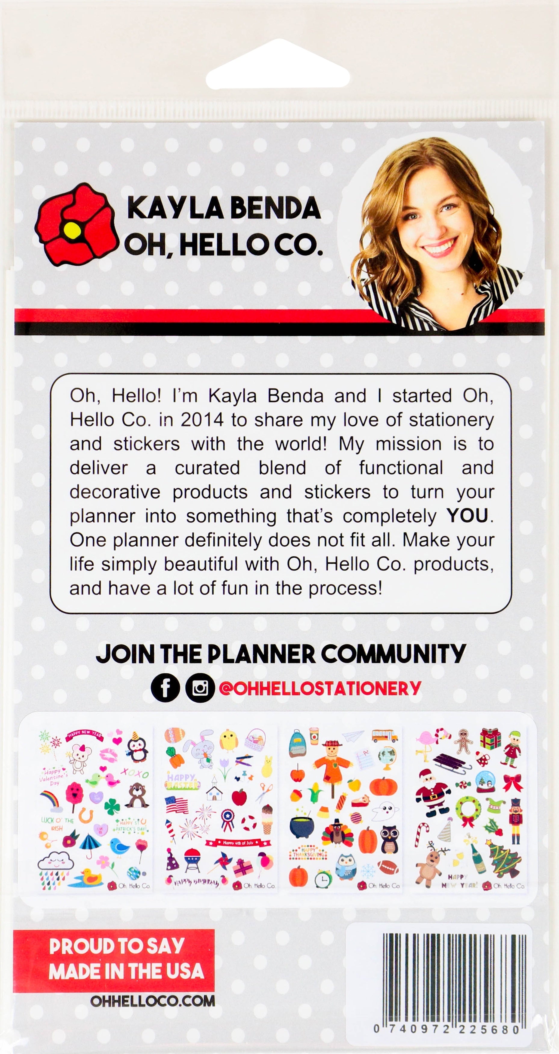 Oh, Hello Co. Oh Hello Planner Stickers 4 Sheets - Holiday Decorative