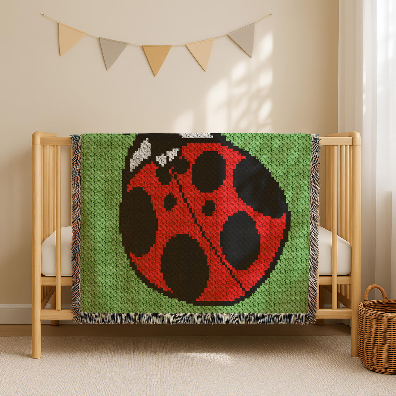 C2C Ladybug Blanket Insect Graphghan Baby Bed Throw CROCHET PATTERN Home Decor Afghan
