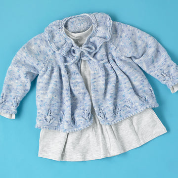 Heirloom Cardigan - Free Knitting Pattern For Babies in Paintbox Yarns Baby DK Prints by Paintbox Yarns