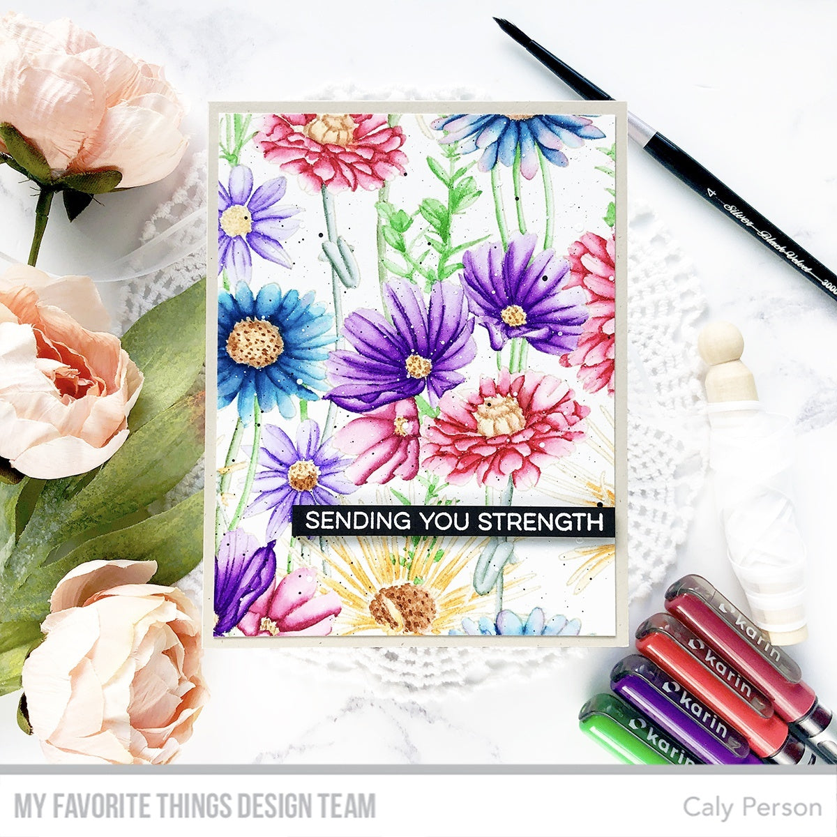 My Favorite Things Background Cling Rubber Stamp 6"X6" - Flower Field