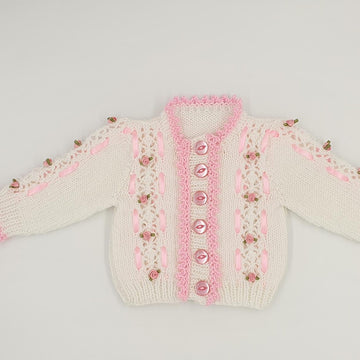 110 lace and ribbon cardigan