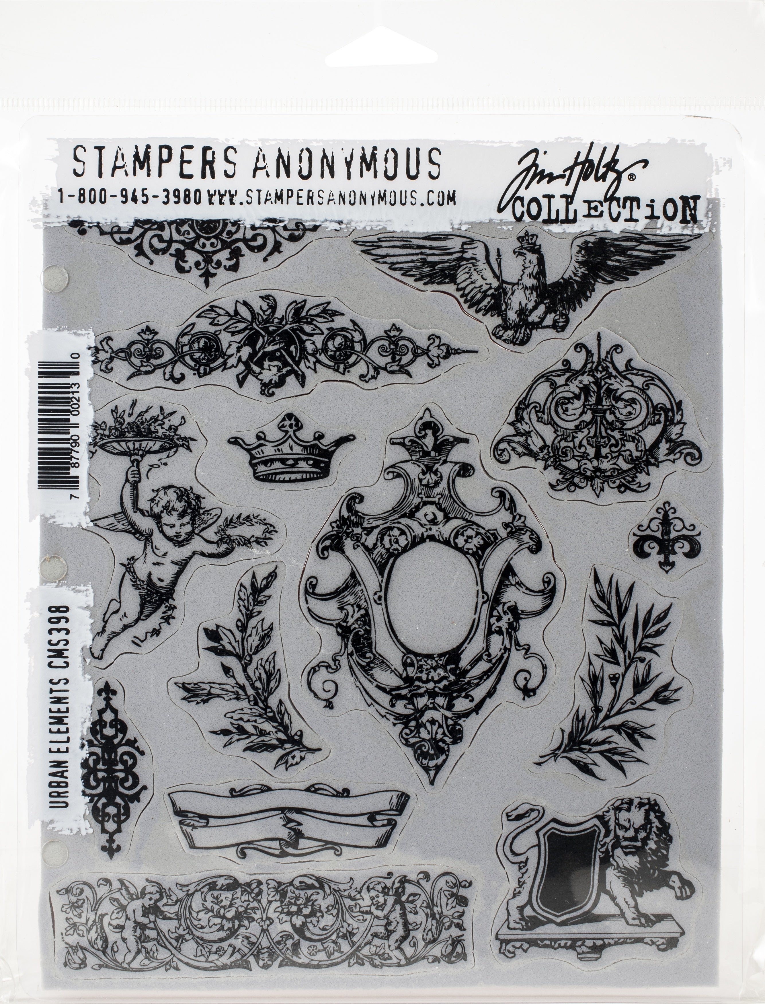 Stampers Anonymous Tim Holtz Cling Stamps 7"X8.5" - Urban Elements