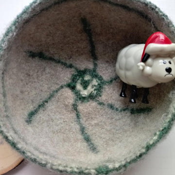 Knit and Felt a pretty yarn bowl