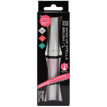 ZIG Memory System Wink of Stella Brush Glitter Markers 3/Pkg - White Christmas-White, Red, Dark Green
