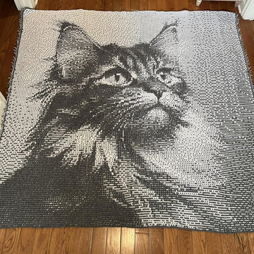 Brown Cat - mosaic crochet