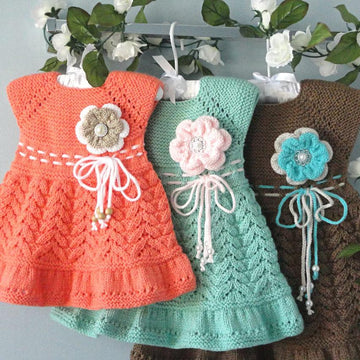 Knitting Baby Dress Knitted Diaper Cover Knitted Flower
