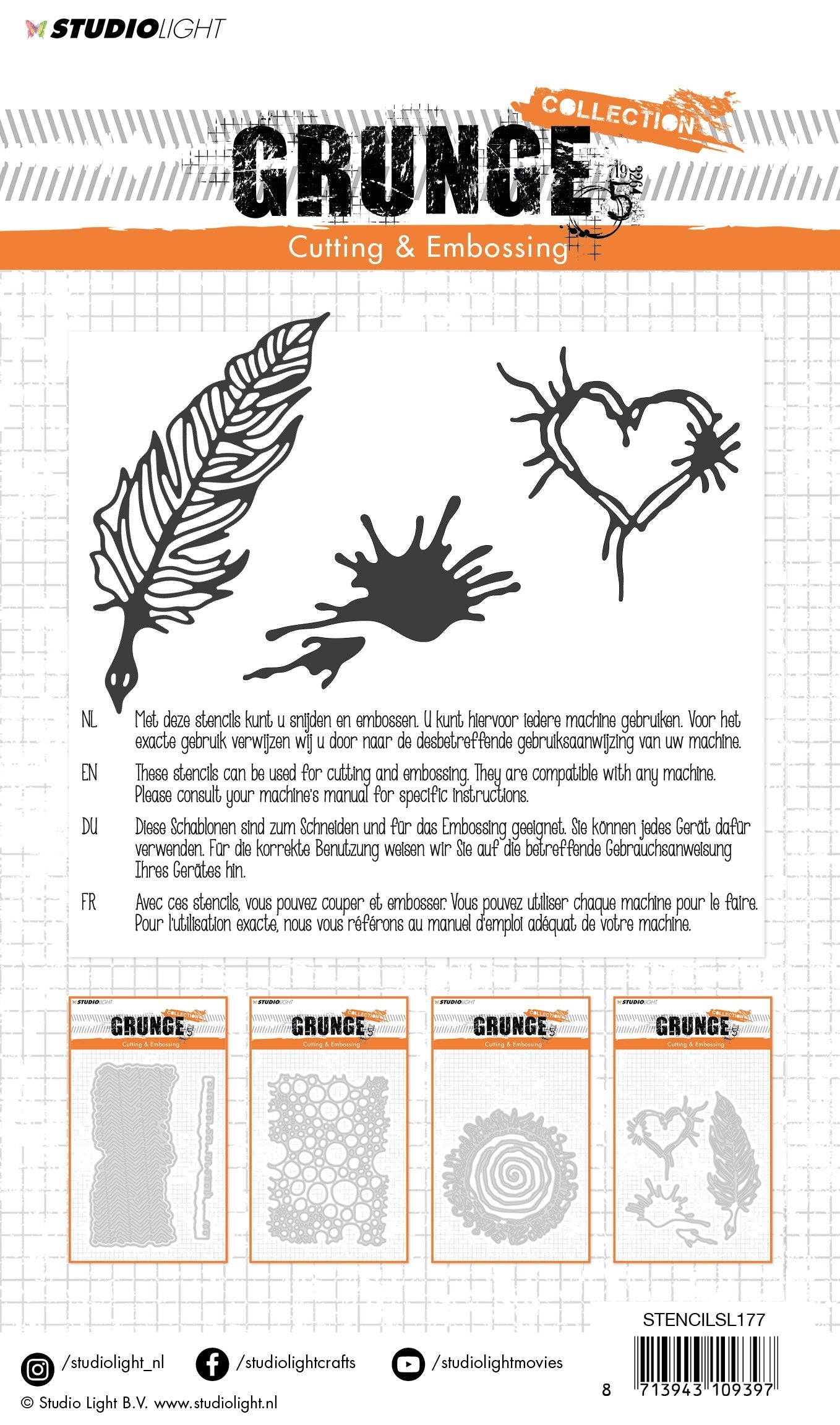 Studio Light Grunge 2.0 Collection Cutting & Embossing Die - NR. 177