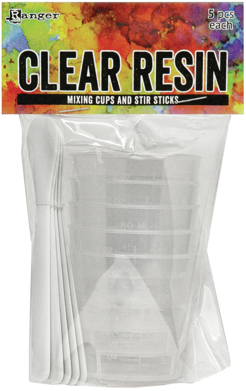 Ranger Clear Resin Mixing Cups & Stir Sticks - (5) Mixing Cups & (5) Stir Sticks