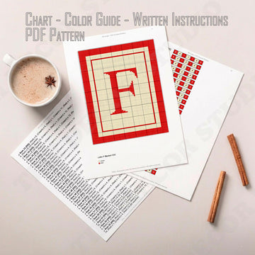 F Letter Blanket Corner-to-Corner (C2C) Crochet Pattern