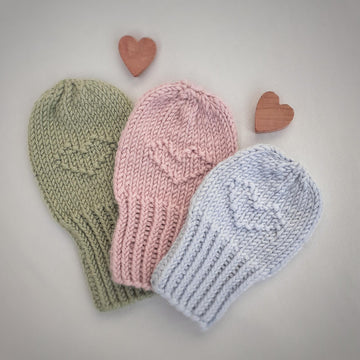 Tiny Heart Baby Mittens