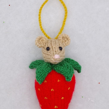 Strawberry Jam Mouse Bauble Hanging Ornament