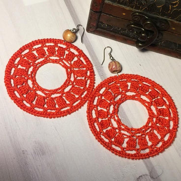 51. Crochet hoop earrings pattern  - beautiful elegant design