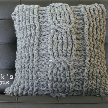 Chunky Cable Twist Crochet Pillow Cover (pillow005)