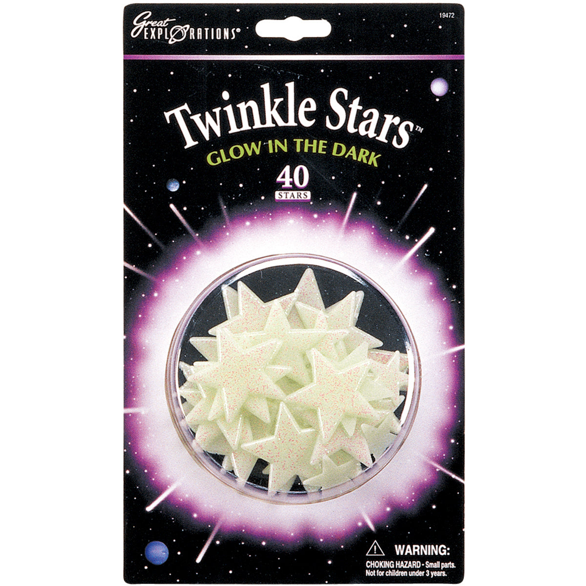 University Games Glow-In-The-Dark Star Packs - Twinkle Stars 40/Pkg