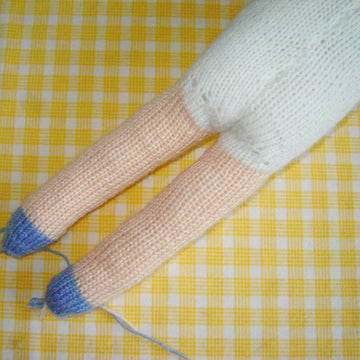 Knitting pattern of a cute ballerina doll, 15 inc, for a girl's Christmas gift