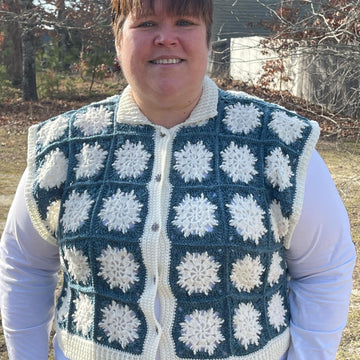 Sunshine in Winter Snowflake Squares Vest