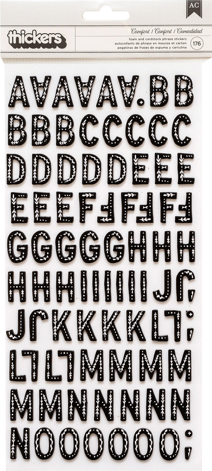 American Crafts Snowflake Thickers Stickers 176/Pkg - Comfort Alpha/Foam