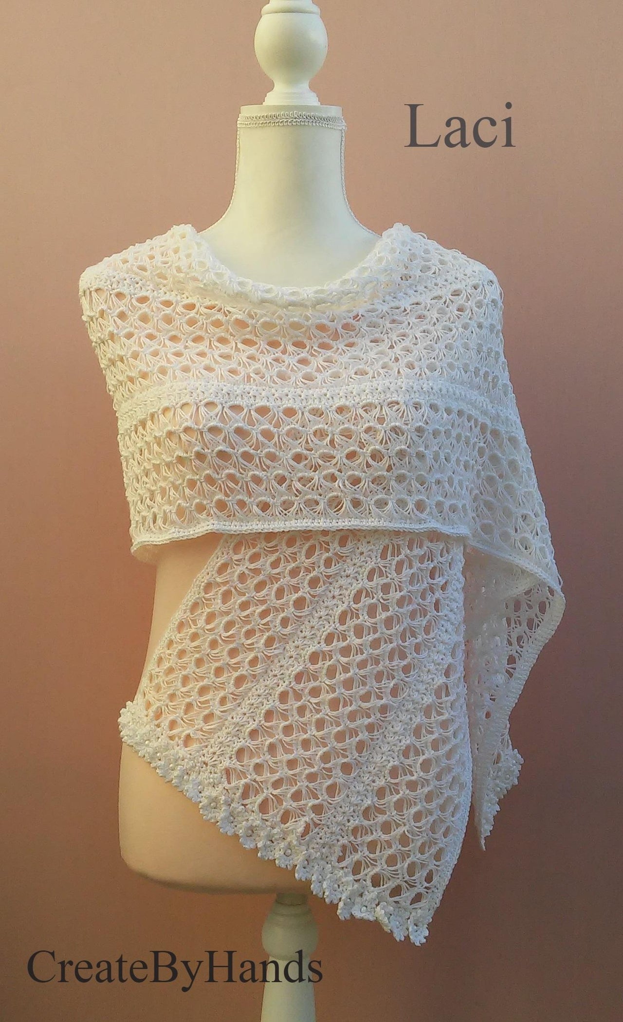 Laci Shawl Crochet Pattern - Broomstick Lace Wedding Shawl
