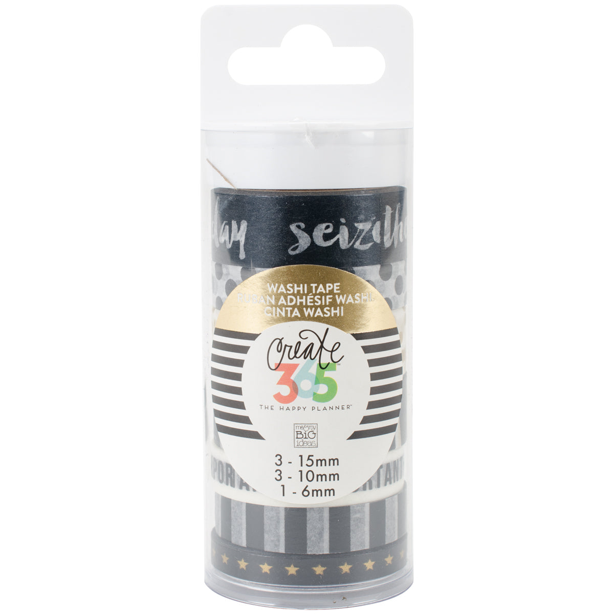 Happy Planner Washi Tape 7/Pkg - Gold