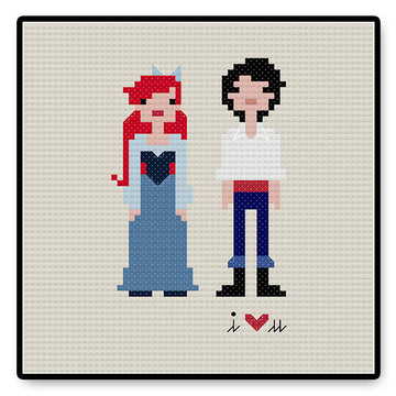 Ariel and Eric In Love - PDF Cross Stitch Pattern