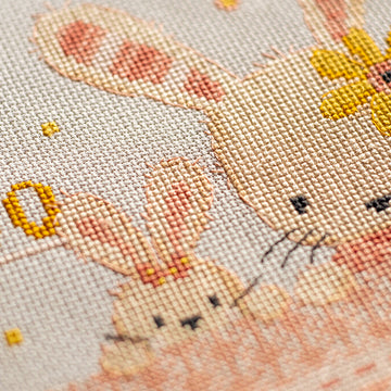 Vervaco Counted Cross Stitch Kit Sweet Bunnies Cross Stitch Kit - 18cm x 70cm (7.2in x 28in)