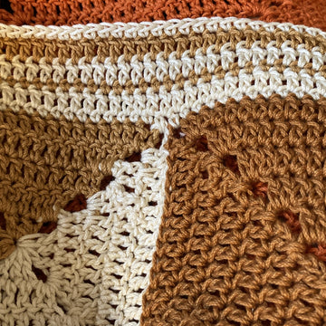 Pumpkin Spice Solid Granny Square Blanket