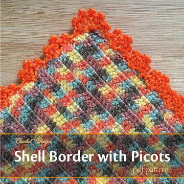 Shell Border with Picots - Pdf Crochet Pattern -