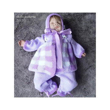 Gingham Matinee Set Knitting Pattern #174