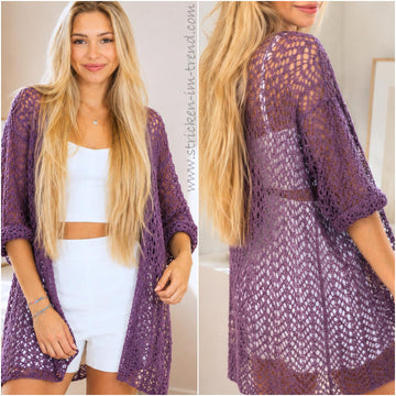 Knitting Pattern Summer Cardigan YoungFashion #2 | Lightweight Lace Linen Cardigan PDF