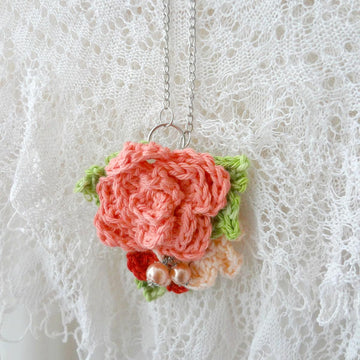 Crochet Rose Pendant