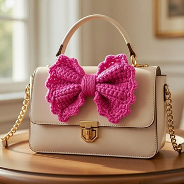 A Pink Bow🎀 Crochet Bow Pattern – Instant PDF Download + Video & Photo Tutorial