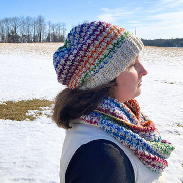 Frost Blossom Slouchy Hat