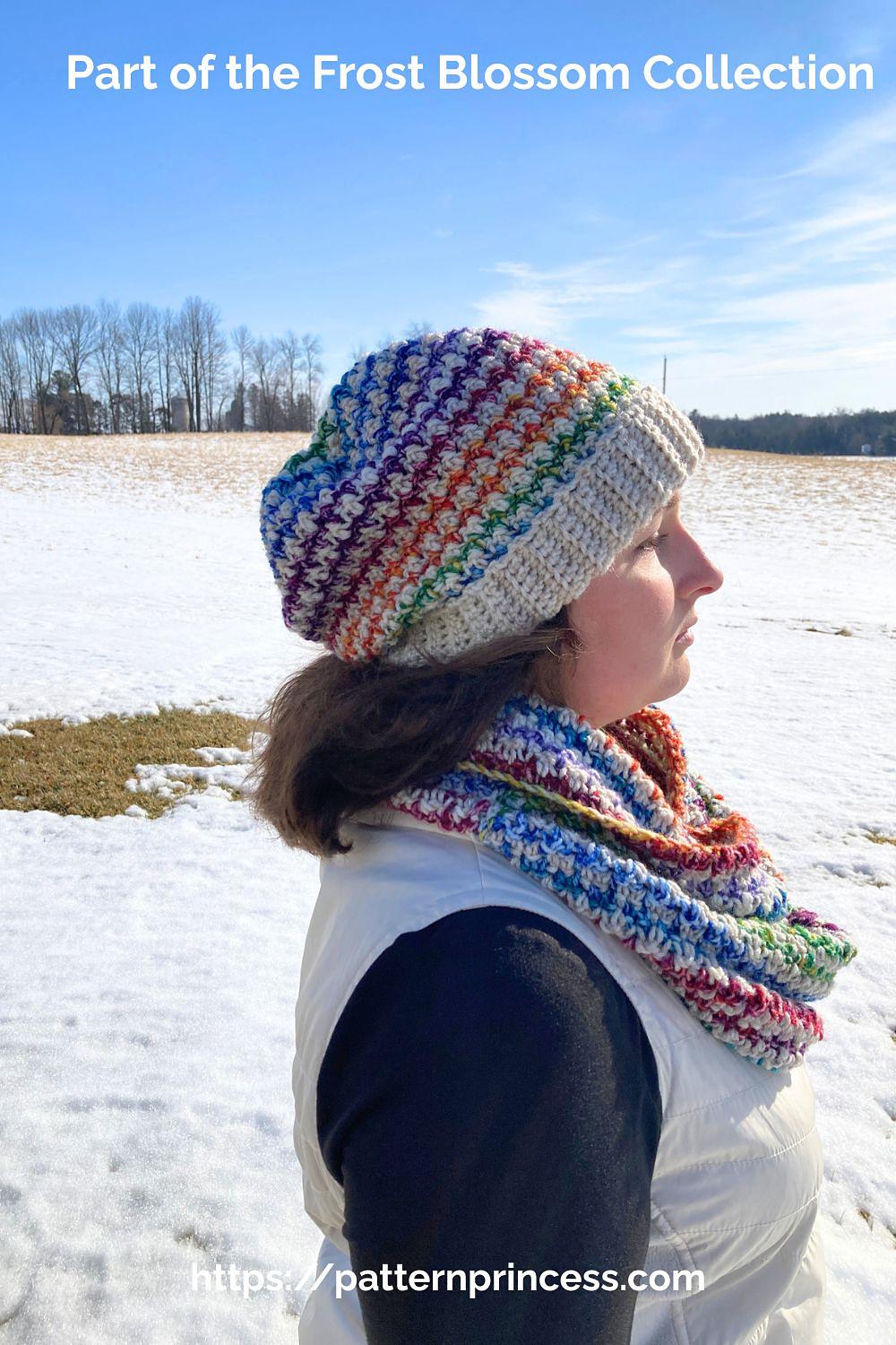 Frost Blossom Slouchy Hat