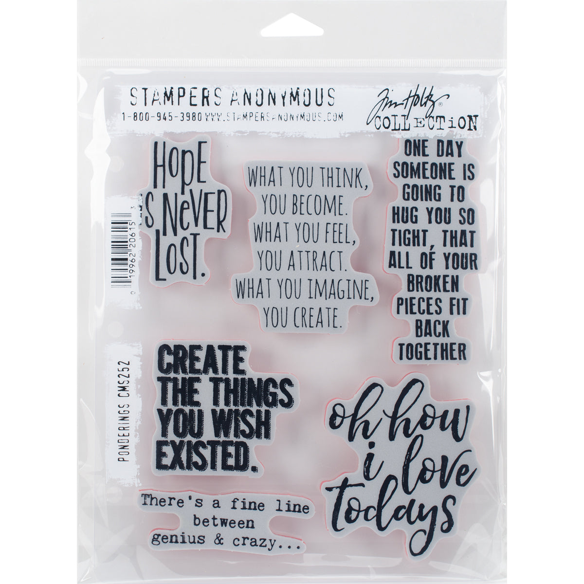 Stampers Anonymous Tim Holtz Cling Stamps 7"X8.5" - Ponderings