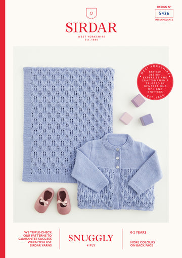 Cardigan & Blanket in Sirdar Snuggly 4 Ply - 5436 - Downloadable PDF