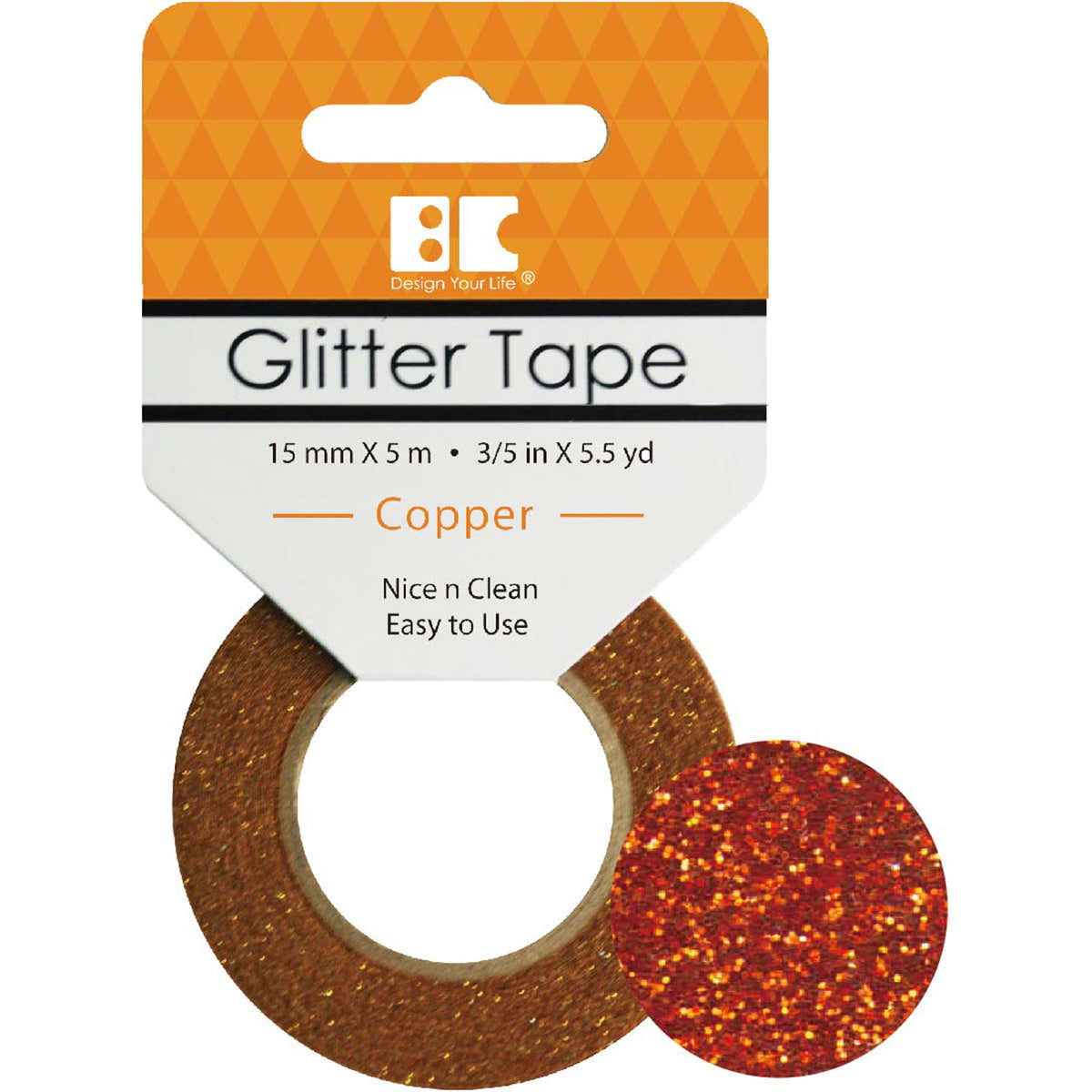 Best Creation Glitter Tape 15mmX5m - Copper