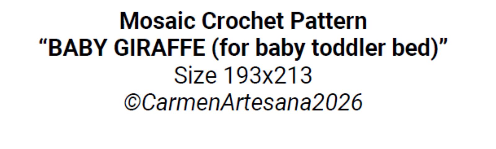 Mosaic "BABY GIRAFFE" for baby bed