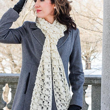 White Winter Blossom Scarf