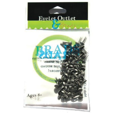 Eyelet Outlet Round Brads 4mm 70/Pkg - Brushed Silver