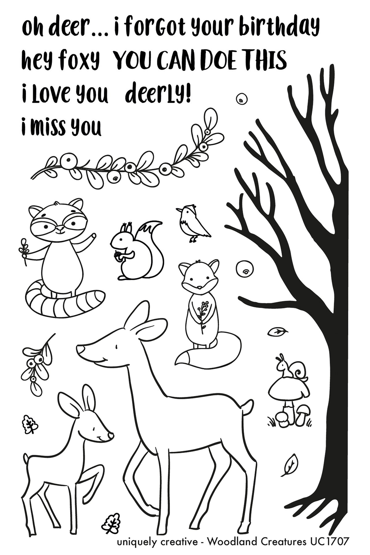 Uniquely Creative 4"X6" Clear Stamps 21/Pkg - Woodland Creatures