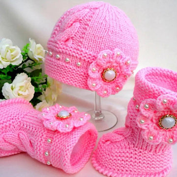 Knitting PATTERN Baby Jacket, Diaper Cover, Hat and Shoes Knitted Baby Set