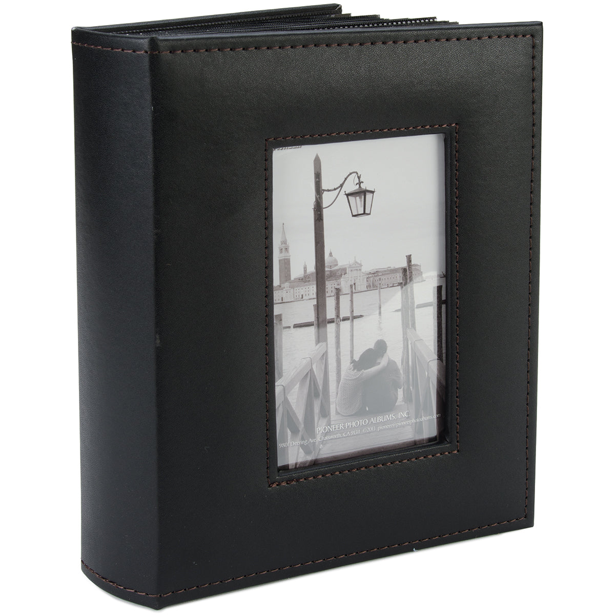 Pioneer Sewn Frame Photo Album 7"X9" - Black