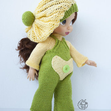 Outfit Lime and lemon for doll 16"-18" knitting flat