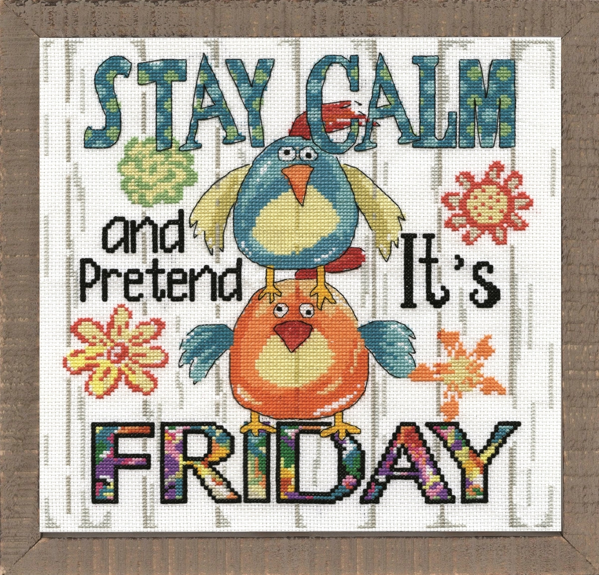 Design Works Stay Calm Cross Stitch Kit - 10in x 10in